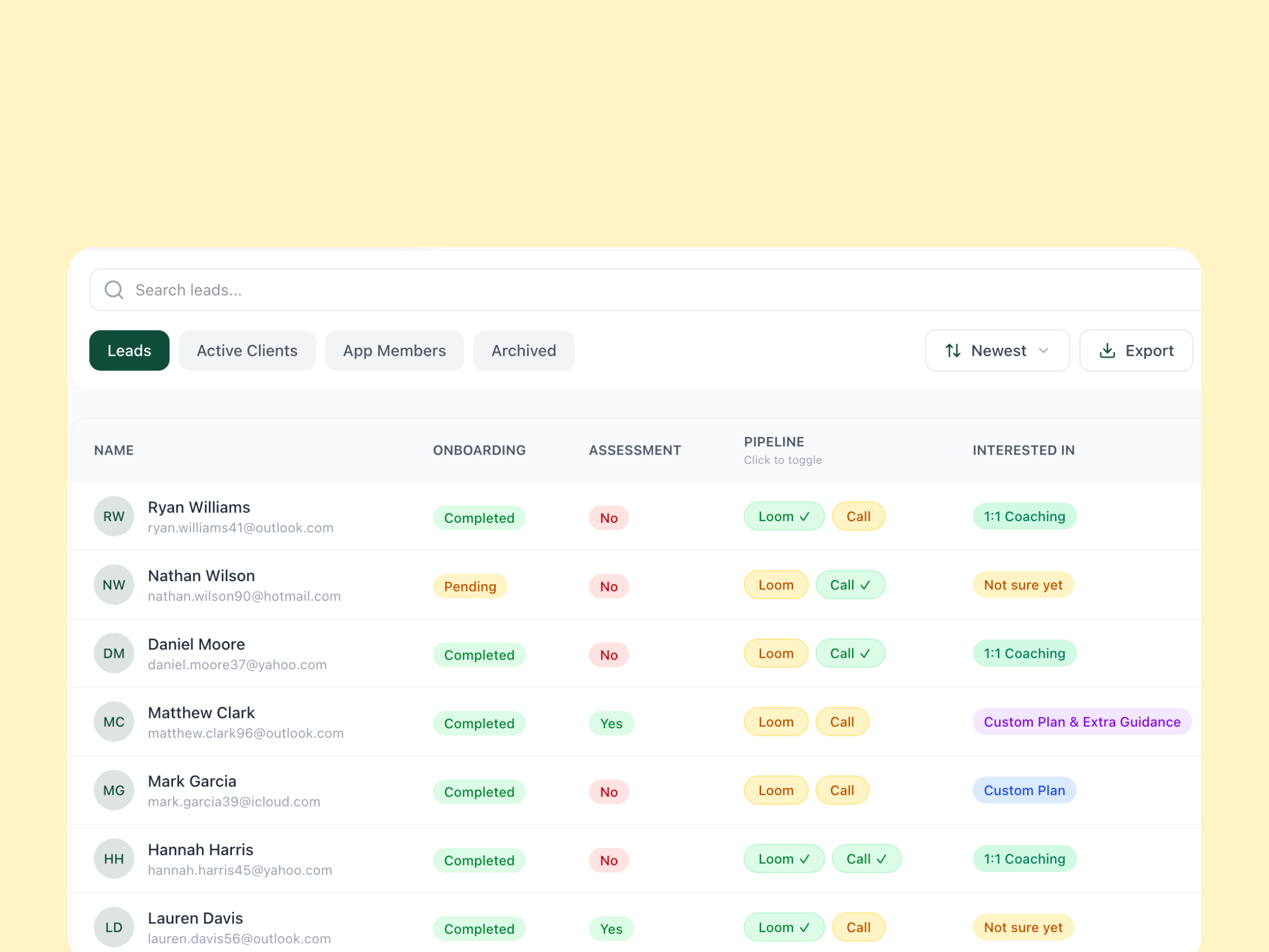 PTFlow lead capture and inbox overview