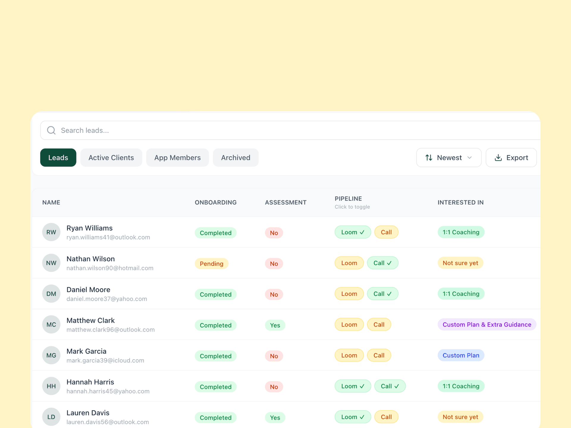 PTFlow lead capture and inbox overview